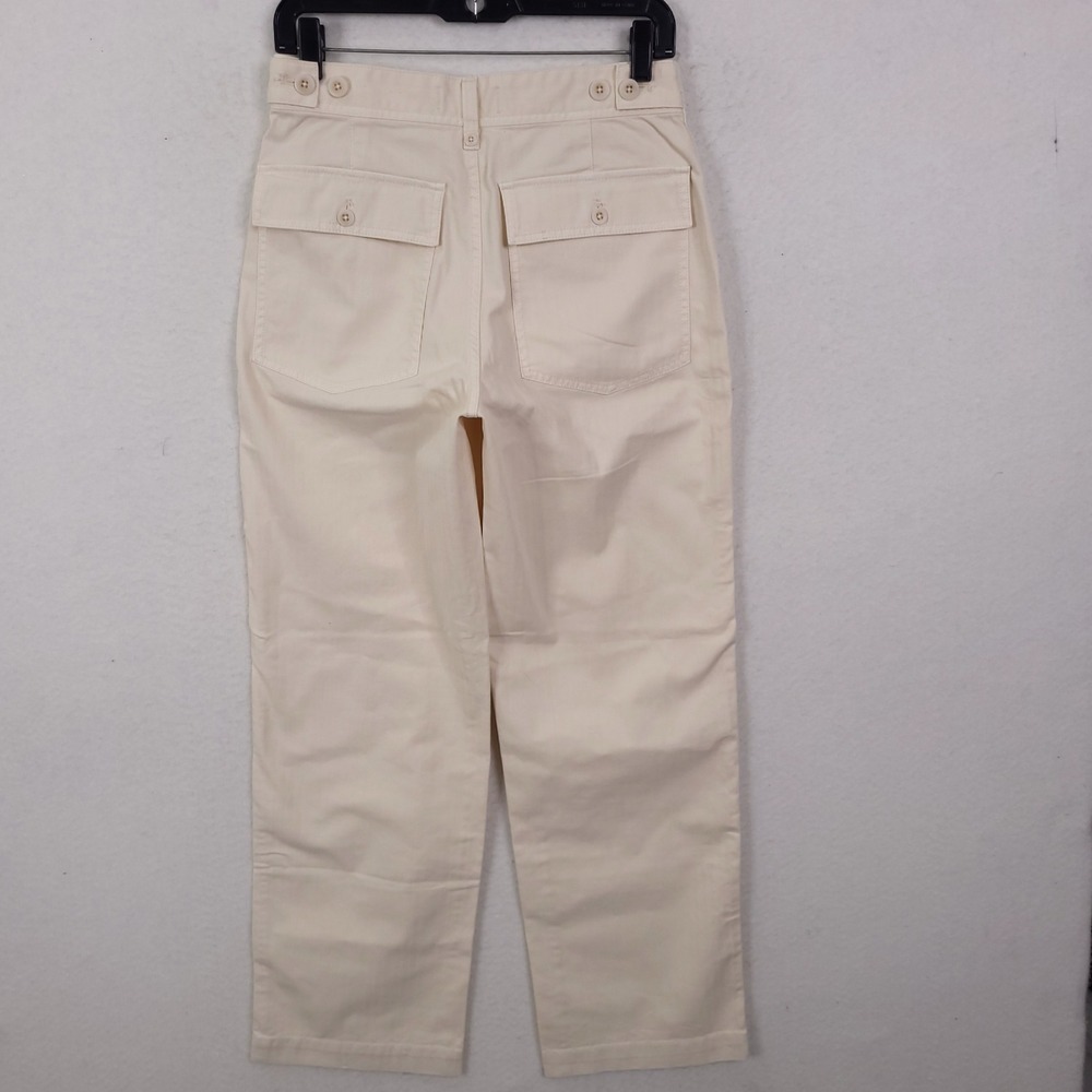 Madewell Military Straight Leg Pants Womens 27 Cream Utility High Rise 28x29